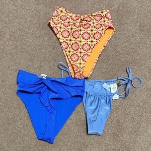 Aerie Multicolor Bikini bottoms - Orange, Blue, Gray